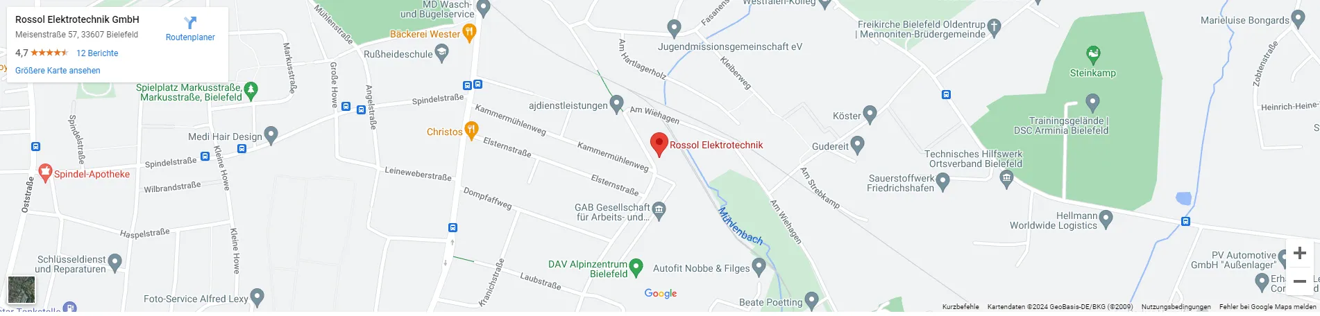 Rossol Elektrotechnik - Google Maps - Desktop